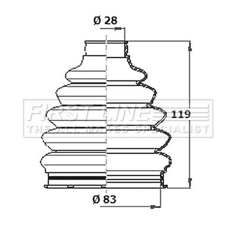 First Line Drive Shaft Bellow Kit Front Right Thermoplast FCB6084