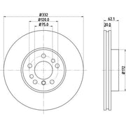 DON 2 x Internally Vented Front Brake Discs PCD11801