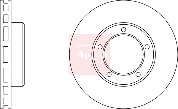Apec 2 x Brake Disc Set Vented