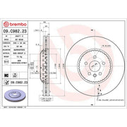 Brembo 2 x Steel Front Brake Disc Hub Brake Discs 09.C982.23