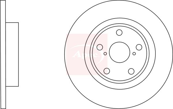 Apec 2 x Brake Disc Set Solid