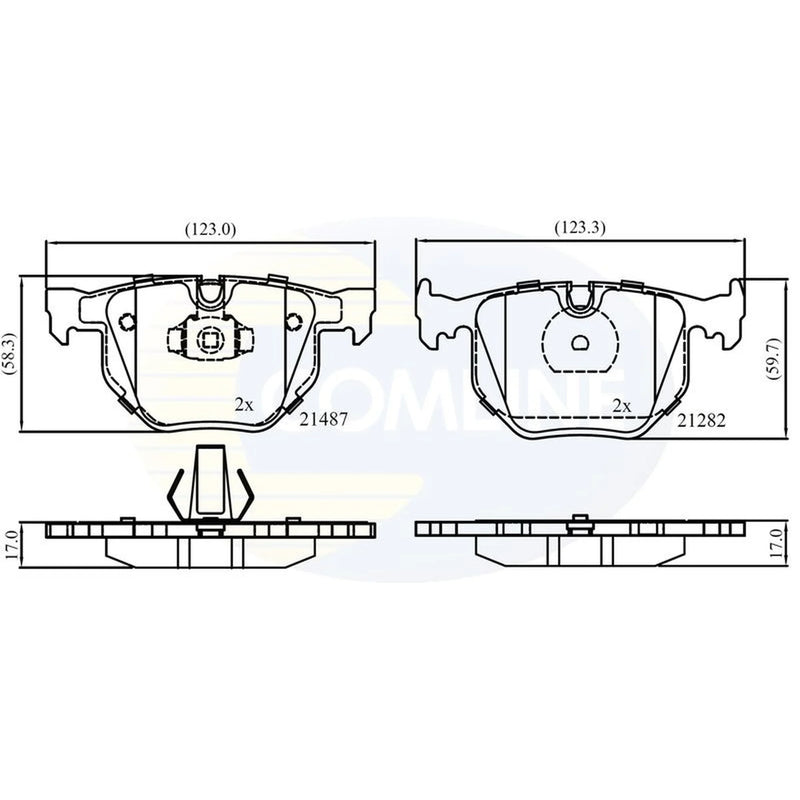 Comline 4 x Rear Brake Pad Set CBP01205