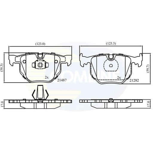 Comline 4 x Rear Brake Pad Set CBP01205
