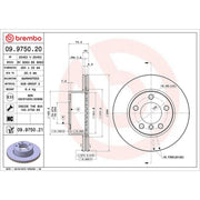 Brembo 2 x Internally Vented Front Brake Discs 09.9750.21