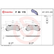 Brembo 4 x Front Brake Pad Set P85170