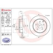 Brembo 2 x Solid Rear Brake Discs 08.C931.11