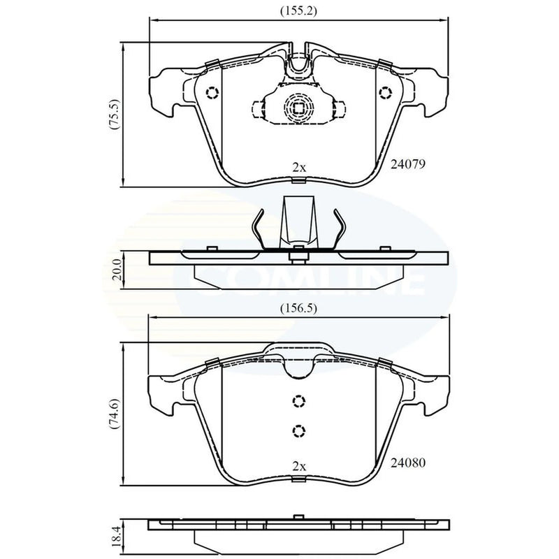 Comline 4 x Front Brake Pad Set CBP06063