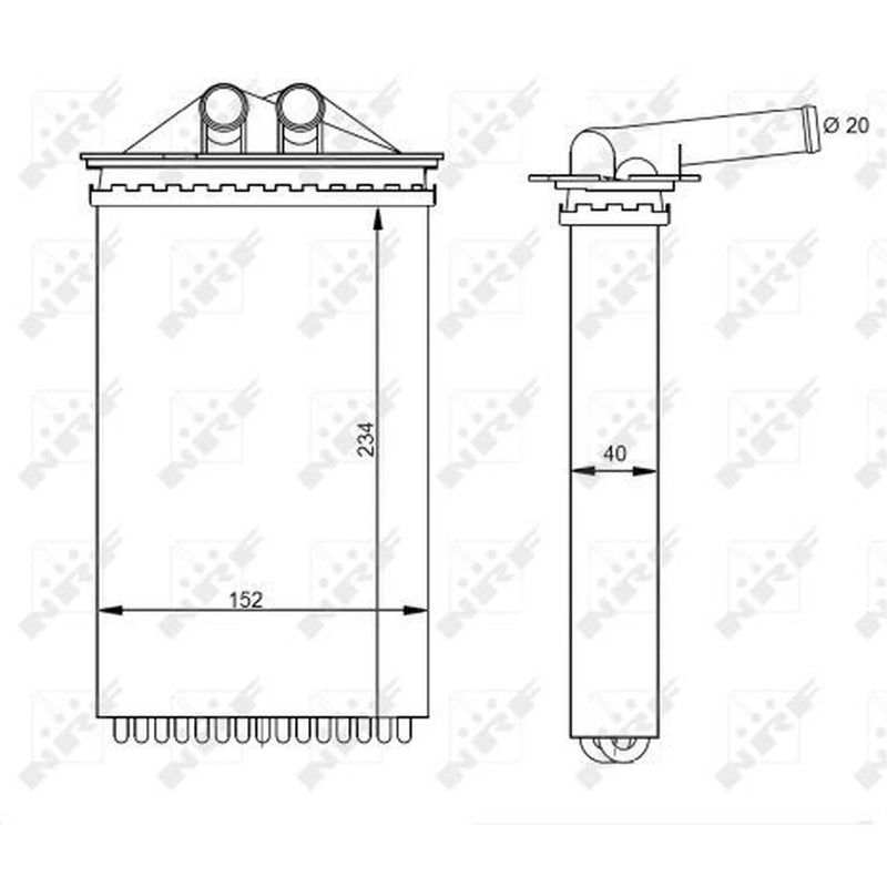 NRF Heater Matrix Core Heat Exchanger 54331