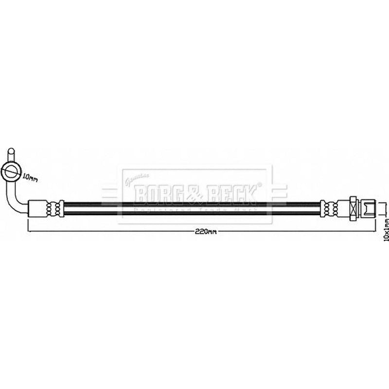 Borg & Beck Brake Hydraulic Hose Line Rear Left BBH8087