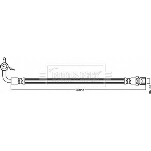 Borg & Beck Brake Hydraulic Hose Line Rear Left BBH8087