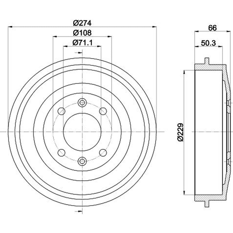 Mintex Brake Drum Assembly Rear MBD030