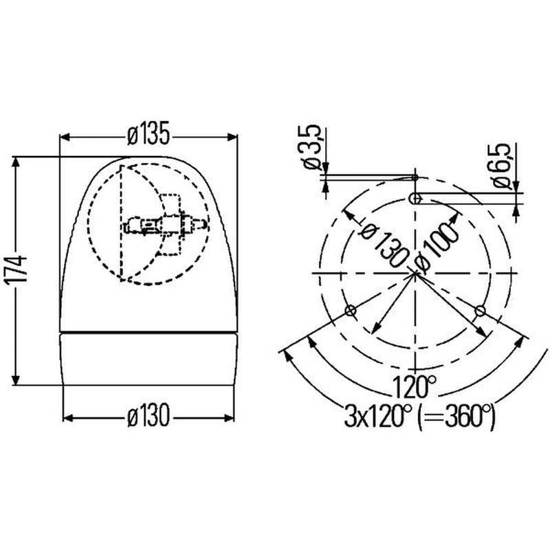Hella Rotating Beacon Wide High 2RL 007 337-001
