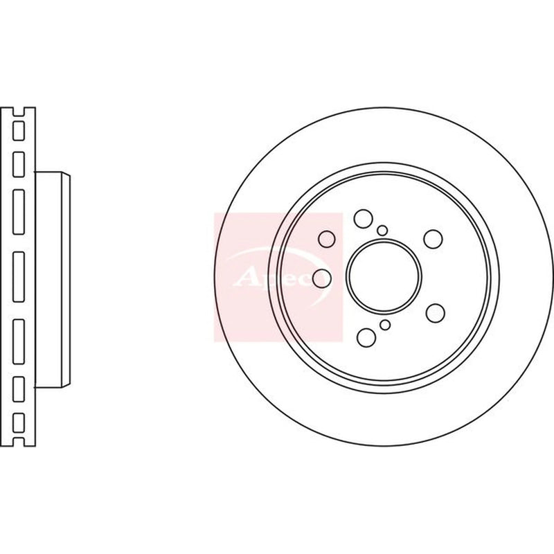 Apec 2 x Vented Rear Brake Discs DSK2558
