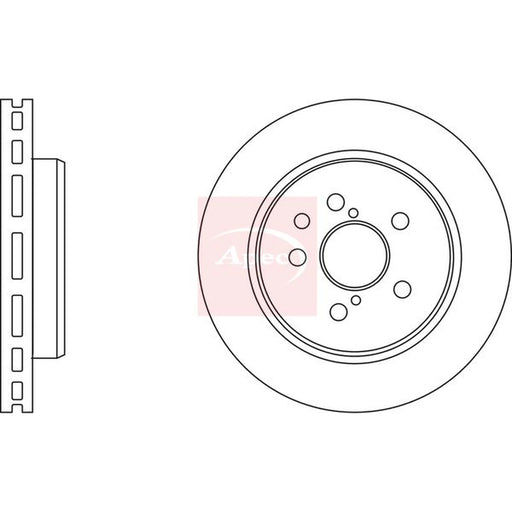 Apec 2 x Vented Rear Brake Discs DSK2558