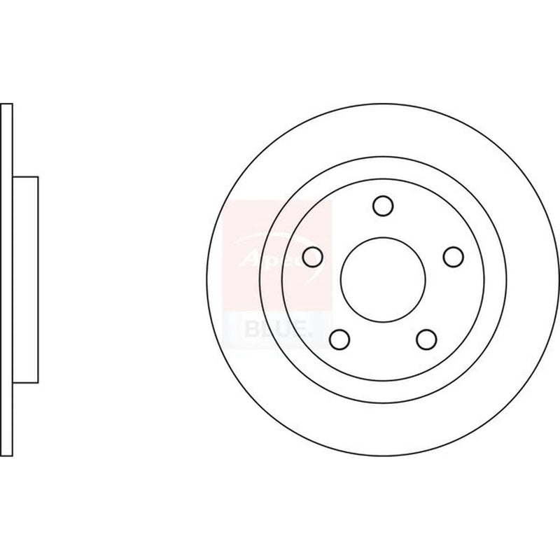 Apec 2 x Solid Rear Brake Discs SDK6599