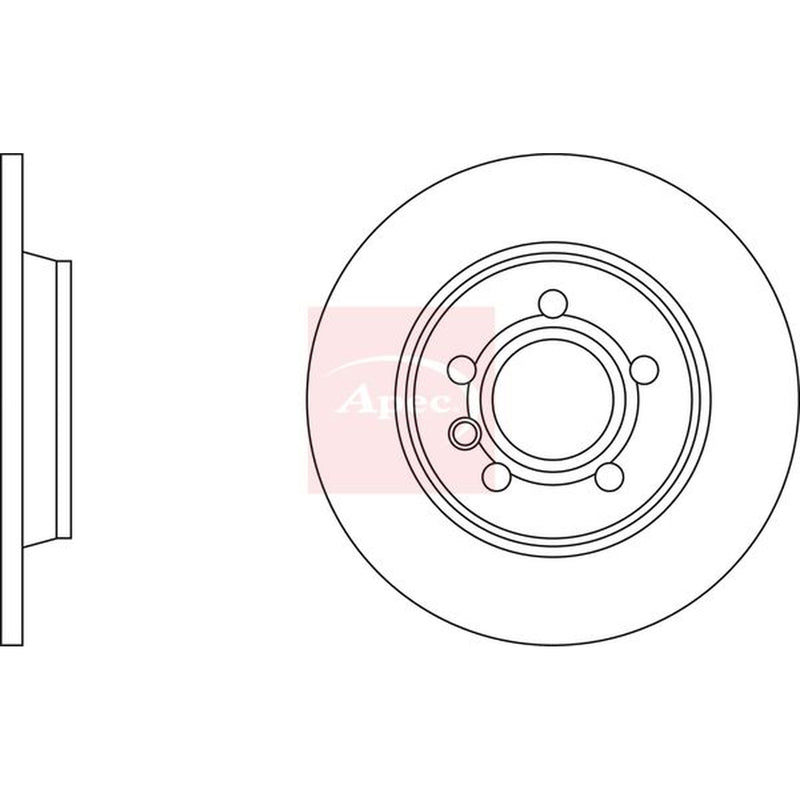 Apec 2 x Solid Rear Brake Discs DSK775