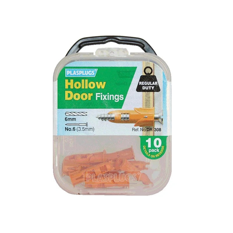 Plasplugs Hollow Door Fixings x 10 DR308 - DR308