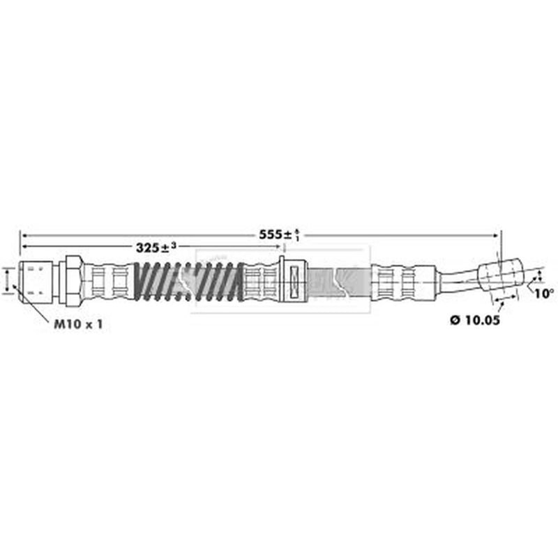 Borg & Beck Brake Hydraulic Hose Line Front Left BBH6941