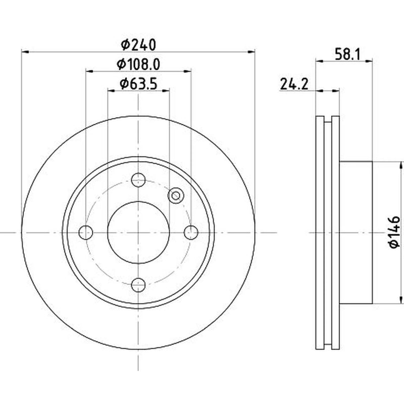 DON 2 x Front Brake Discs PCD16042
