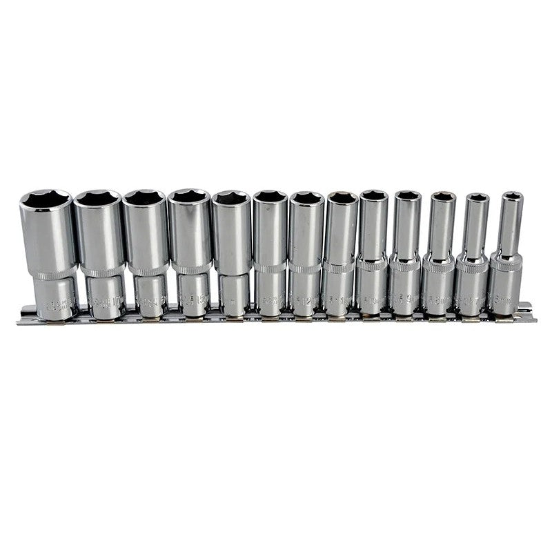 BlueSpot Tools 3/8in Drive Deep Socket Set, 13 Piece - 01542