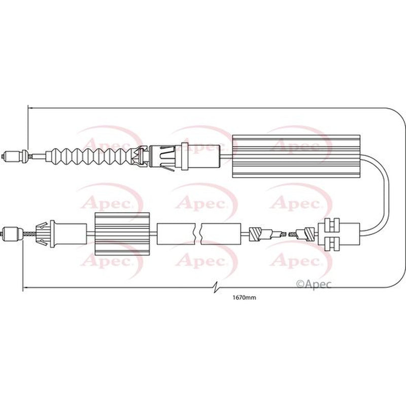 Apec Handbrake Cable Left Rear CAB1244