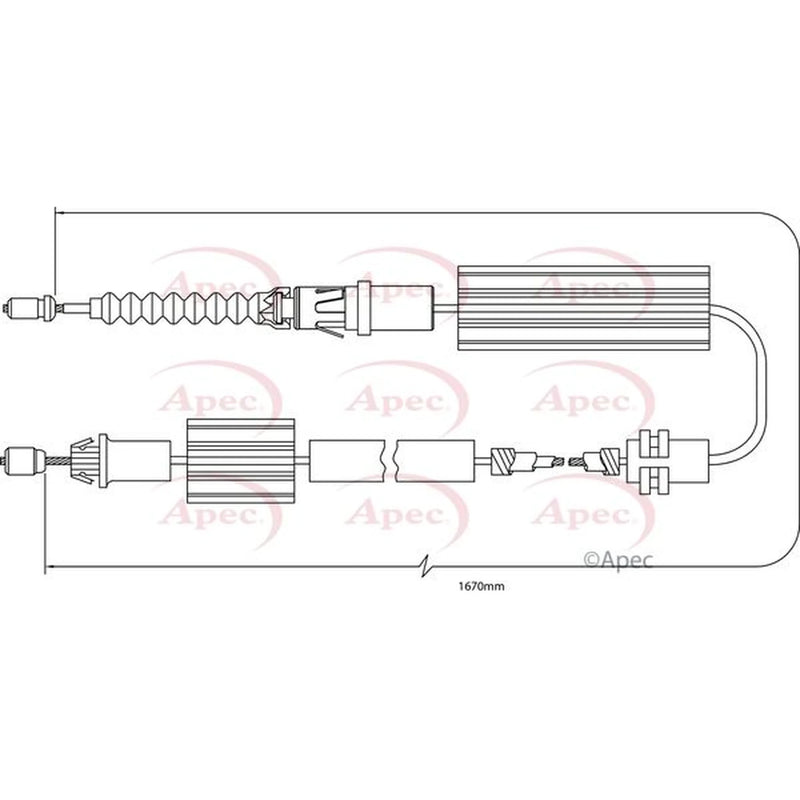 Apec Handbrake Cable Left Rear CAB1244
