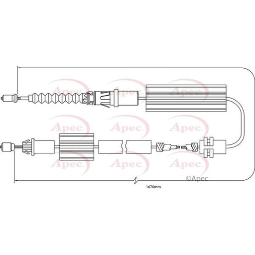 Apec Handbrake Cable Left Rear CAB1244