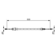 Bosch Handbrake Cable Front 1 987 477 565