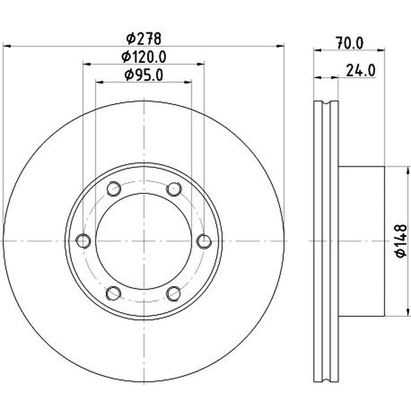 Mintex 2 x Vented Front Brake Discs MDC290