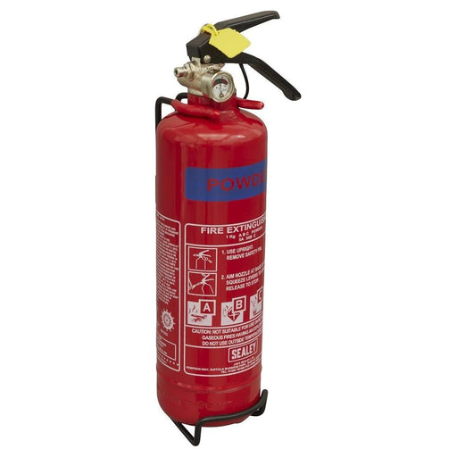 Sealey Fire Extinguisher 1kg Dry Powder SDPE01 Sealey  - Town Parts
