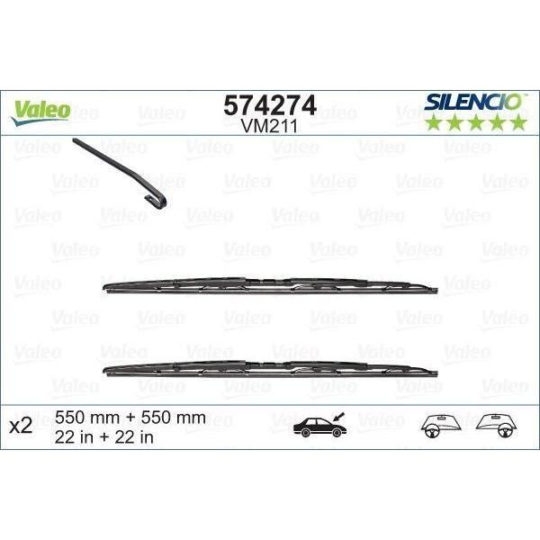 Valeo Wiper Blades Kit 574274 Automotive Part fits Audi Valeo  - Town Parts