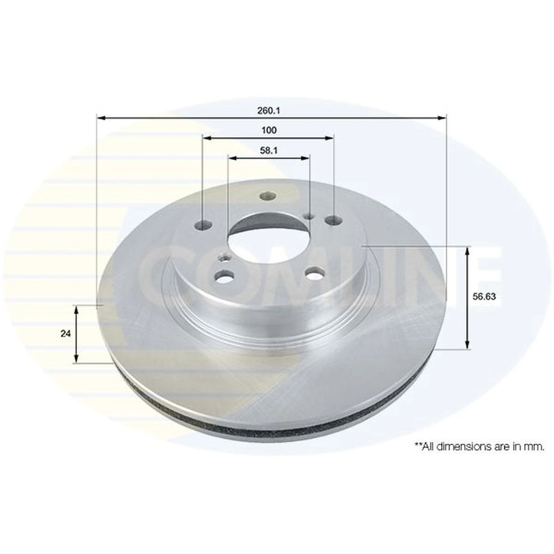 Comline 2 x Front Brake Discs ADC0802V
