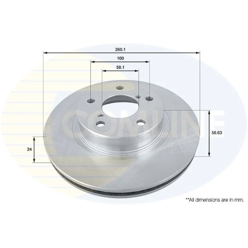 Comline 2 x Front Brake Discs ADC0802V