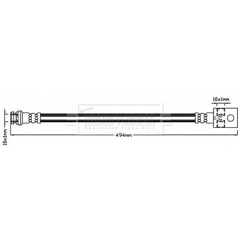 Borg & Beck Brake Hydraulic Hose Line Rear Left BBH8145