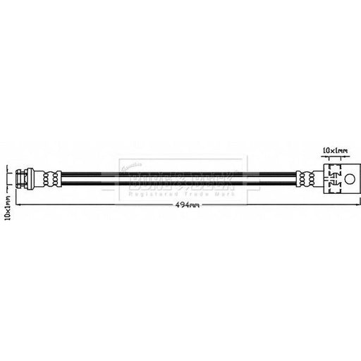 Borg & Beck Brake Hydraulic Hose Line Rear Left BBH8145