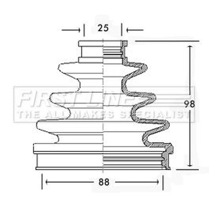 First Line Drive Shaft Bellow Kit Front Left FCB2345