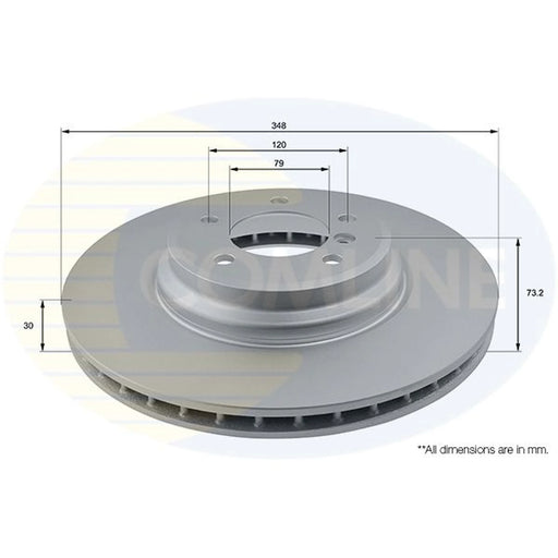 Comline 2 x Internally Vented Front Brake Discs ADC1763V