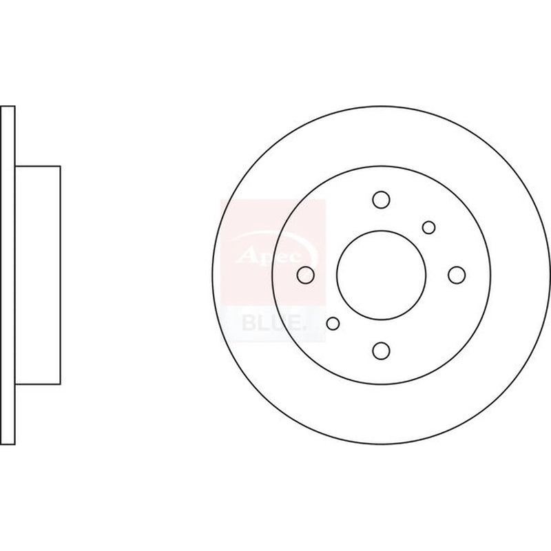 Apec 2 x Solid Rear Brake Discs SDK6071