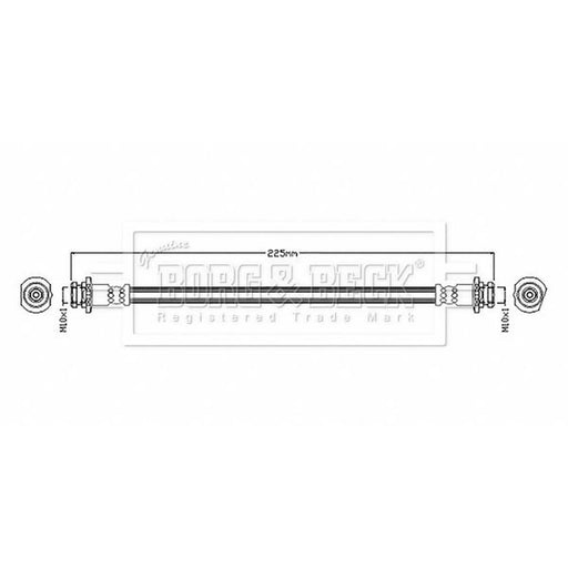 Borg & Beck Brake Hydraulic Hose Line Rear Left BBH8872
