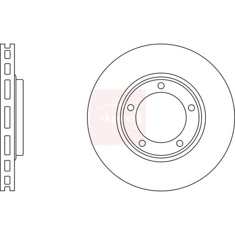 Apec 2 x Vented Front Brake Discs DSK2406