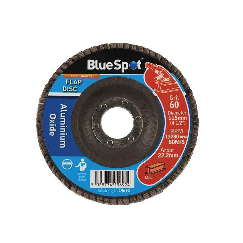 BlueSpot Tools Sanding Flap Disc 115mm 60 Grit - 19692