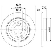 Mintex 2 x Solid Rear Brake Discs MDC2870C