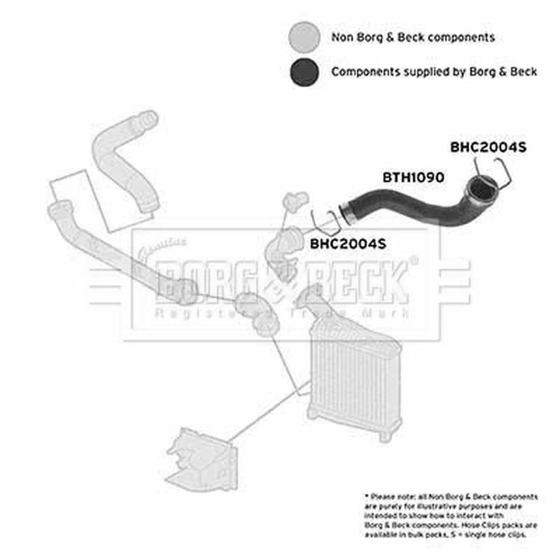 Borg & Beck Intercooler Turbo Charge Air Hose BTH1090