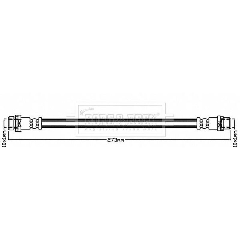 Borg & Beck Brake Hydraulic Hose Line Rear BBH8323