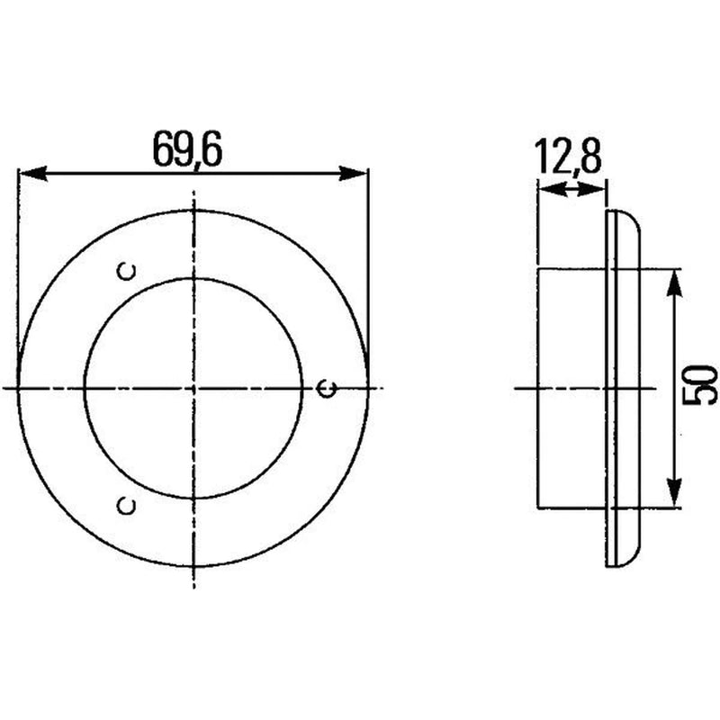 Hella Courtesy Lamp Rnd White MD24 Wh Rim 2XT 2XT 980 501-042 2XT 980 501-042