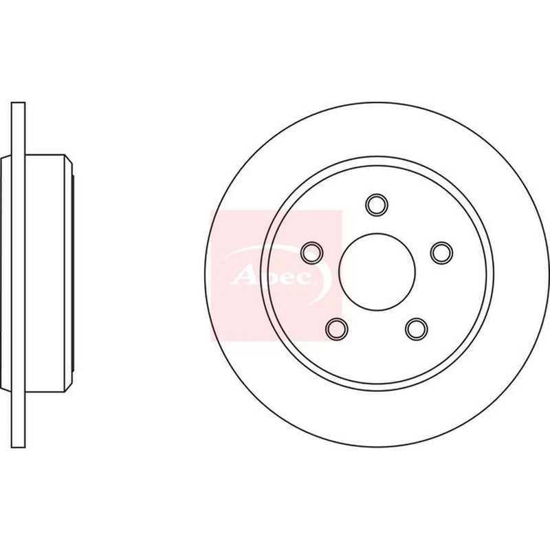 Apec 2 x Solid Rear Brake Discs DSK2562