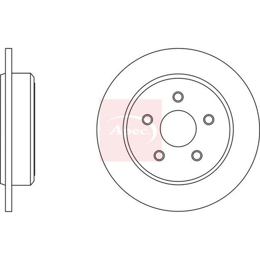 Apec 2 x Solid Rear Brake Discs DSK2562