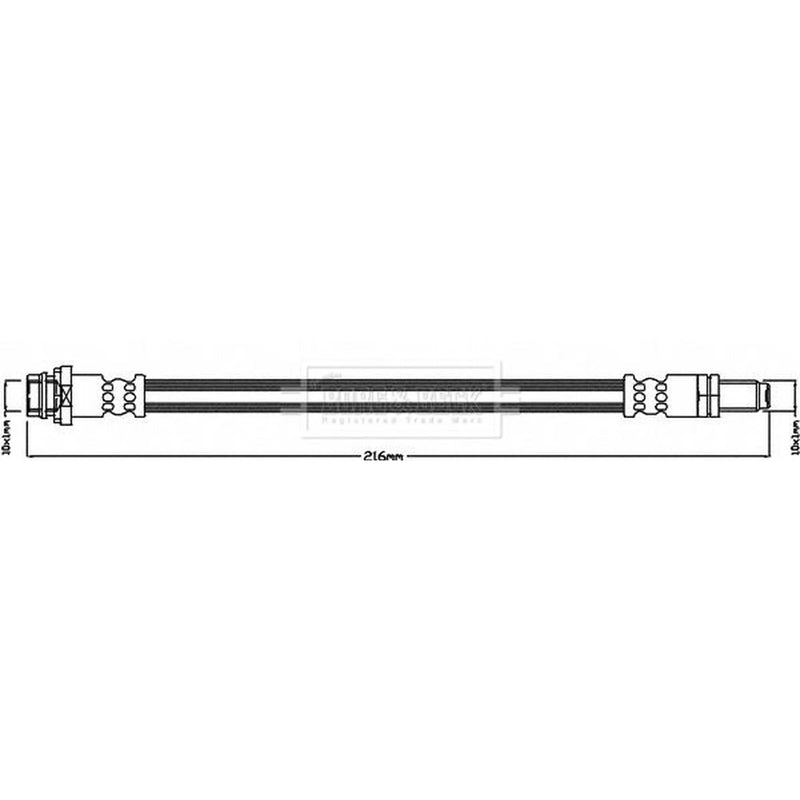Borg & Beck Brake Hydraulic Hose Line Rear Left BBH8607