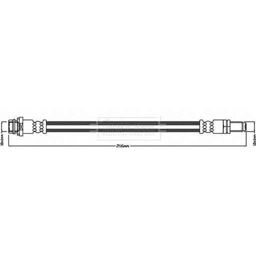 Borg & Beck Brake Hydraulic Hose Line Rear Left BBH8607