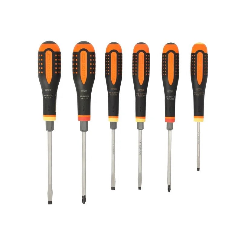 Bahco BE-9881TB ERGO™ Through Blade Screwdriver Set, 6 Piece - BE-9881TB
